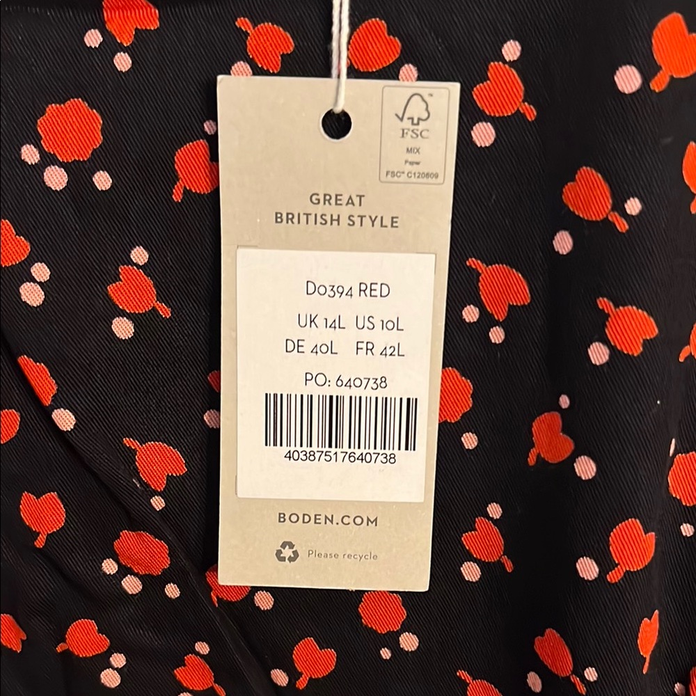 Boden Floral Black Dress NWT - Picture 2 of 5